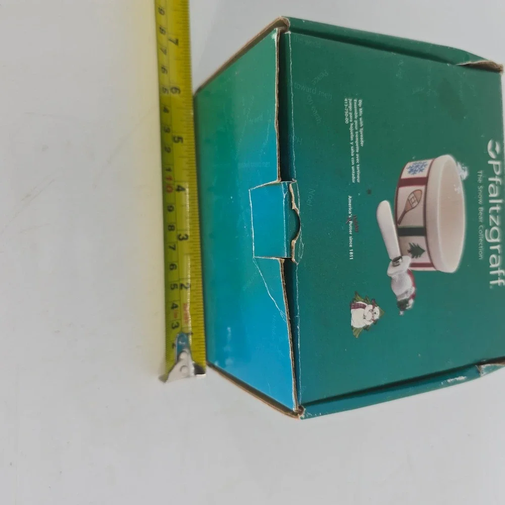 Pfaltzgraff Snow Bear Collection Dip Bowl with Polar Bear Spreader in Box